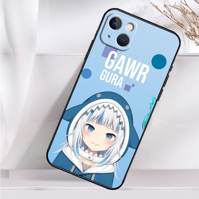 Gawr Gura Hololive Girl Shockproof Case For iPhone 17 16 15 14 11 Pro Max Plus 12 13 Mini 16e 17 Air Phone Cover