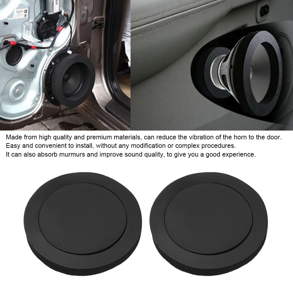 4Pcs Door Trim Sound Insulation Cotton Car Speaker Bass Ring Accessories