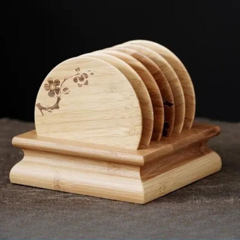 

Китайские подставки под стаканы Подставки под тарелки Бамбук Водонепроницаемая теплоизоляционная подкладка Подкладка под чашку для чая и кофе Кухонное украшение стола Подставка под тарелку