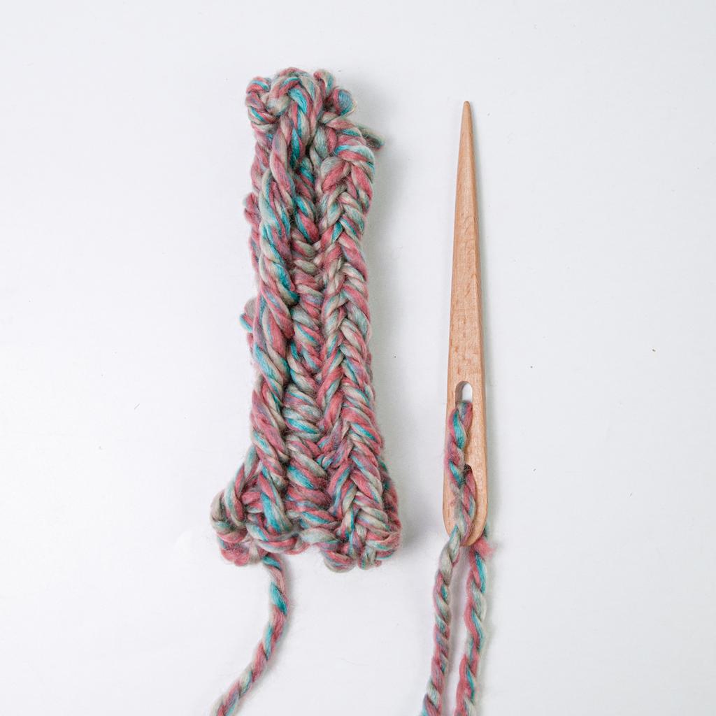 2 Stück Big Eye Häkelnadel Doppelloch Häkelnadel 15mm Dicke Buche Stricknadel zum Weben DIY Wandteppich