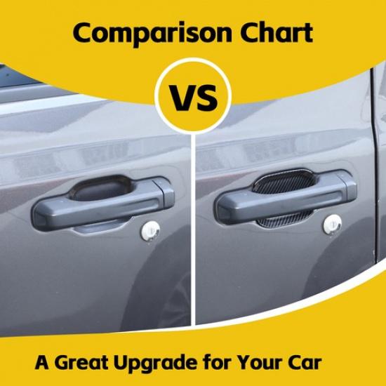 4pcs Carbon Fiber Door Handle Bowl Cover Trims For Jeep Wrangler JL JT 2018-2025