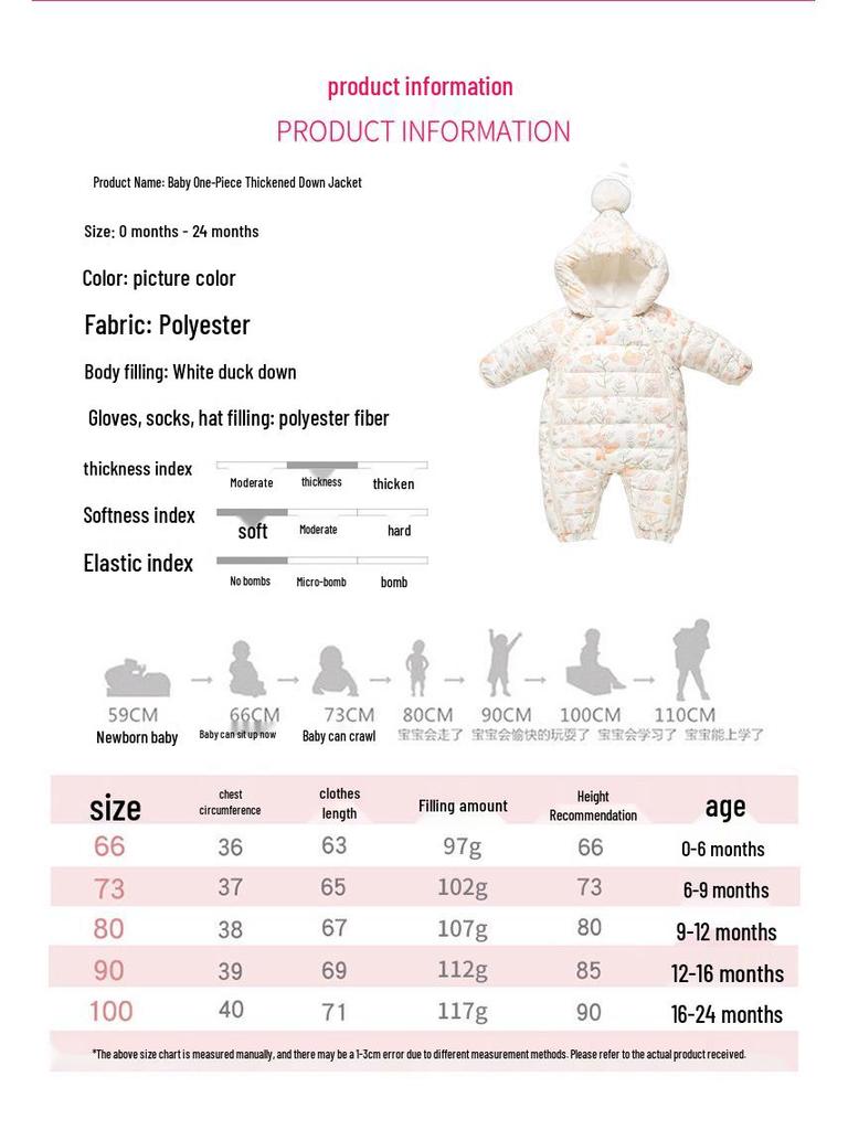 Infant Winter Snowsuit: Unisex Thickened Romper for Newborns