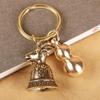 Zodiac Brass Keychain with Copper Bell Pendant - Small Charm Jewelry