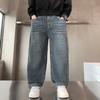 Boys' 2025 Fleece-Lined Loose Jeans - Trendy Autumn/Winter Pants for Big Boys