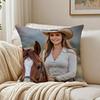 Western Beauty Pillow Retro Cowboy Style Cushion Cover Pillowcase Anti-Dustmite Living Room Sofa Decor Cushion Room
