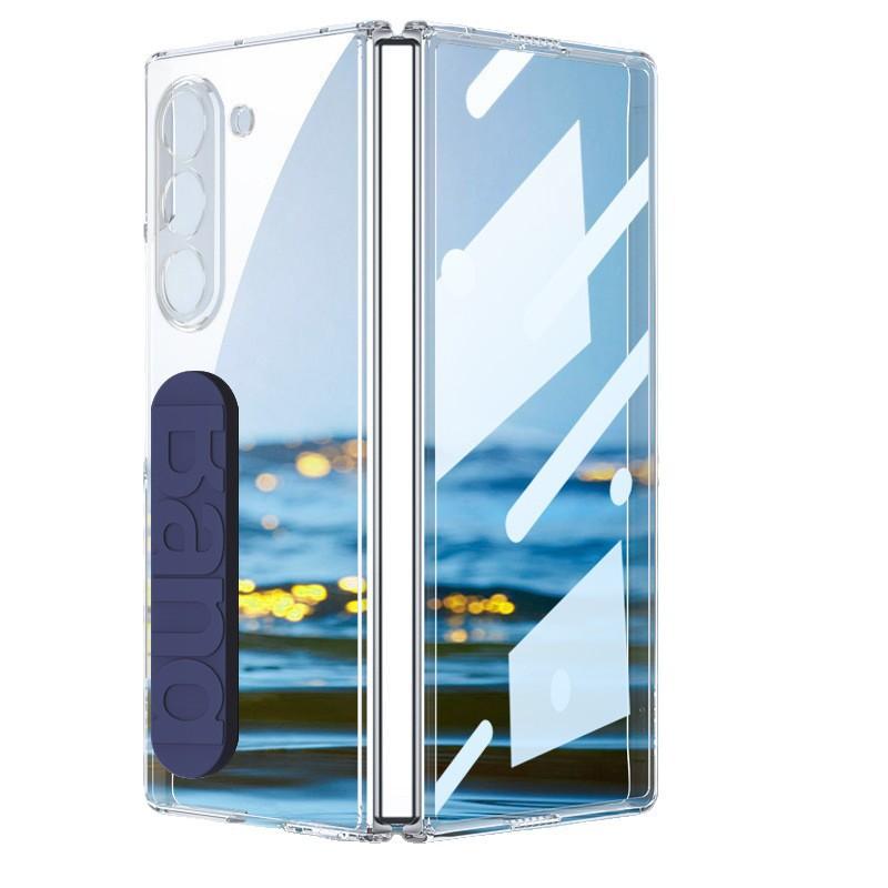 Transparent Silicone Wristband Case Galaxy Z Fold7 Shockproof PC Cover With Integrated Screen Film