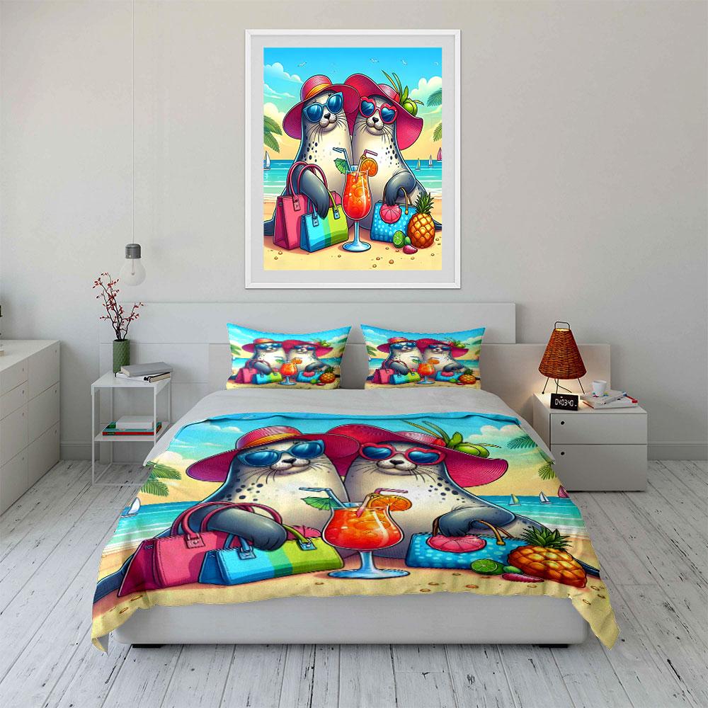 Colorful Beach Accessories Set Multiple Sizes Kid'S And Adults' Bedroom Exquisite 3Pc Bedding Set, Gift
