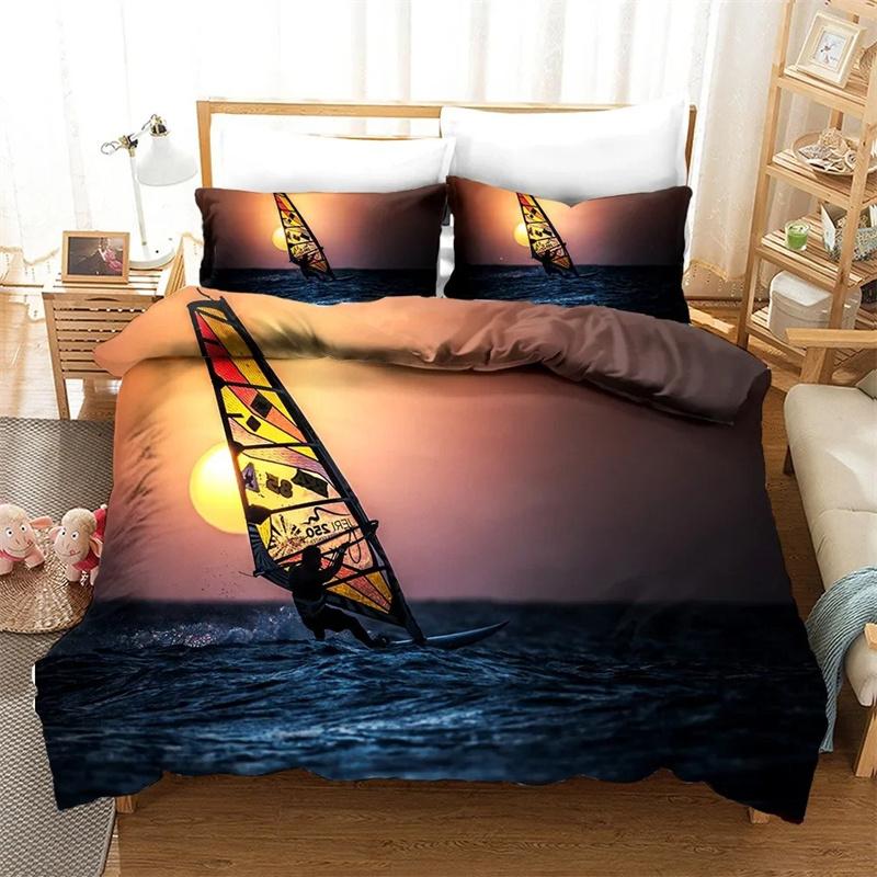 Strand Surfen Bettwäscheset Landschaft Bettdecke Mode Modern 3D-Druck Luxuriöses Bettbezugset Heimtextil Queen King Einzelgröße
