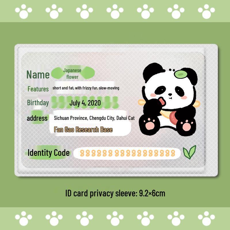 

Защитник для ID-карты с пандой: Милый блокирующий рукав полной длины для кампусных карт