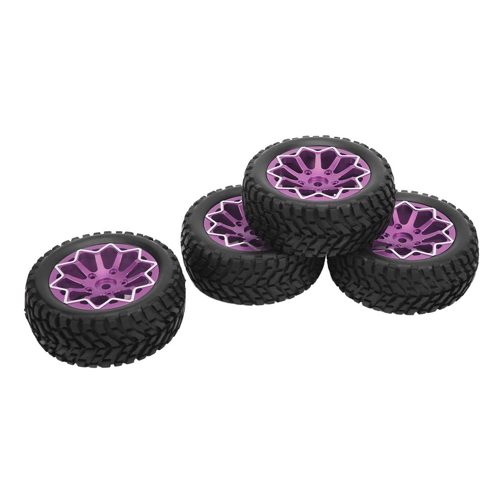 4Pcs 1Celsius10 Scale RC Car Wheels and Tires Aluminium Alloy Wheel   Rubb  Tires for 1Celsius10 Remote Control Car