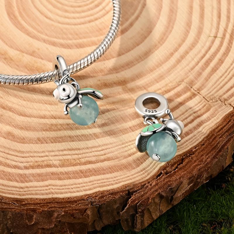 New 925 Silver Four-Leaf Clover Tree of Life Heart Charm Pendant Fit Bracelet DIY Women Jewelry Gift