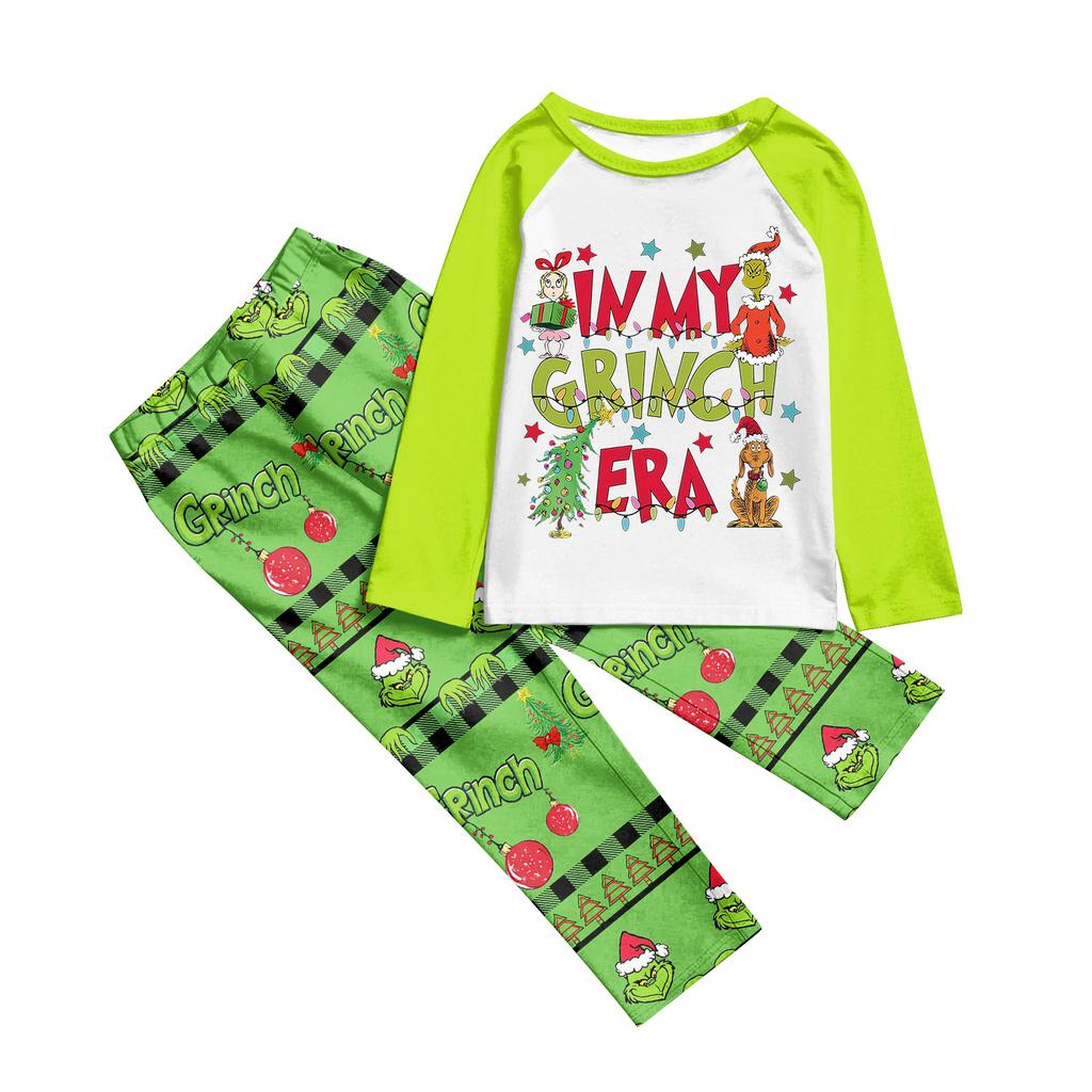 Familie Matchende Sett Pyjamas, Loungewear Antrekk, Familie Matchende Langermet Topp+Bukse Sett