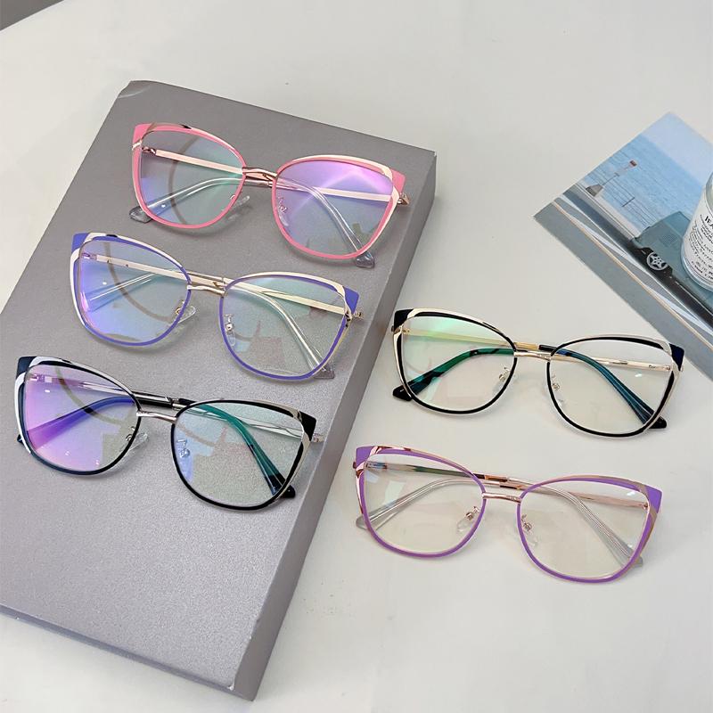 Oversized Cat Eye Glasses Women  New Vintage Design Decorative Eyewear Trendy Fashion Blue Light Blocking Eyeglasses