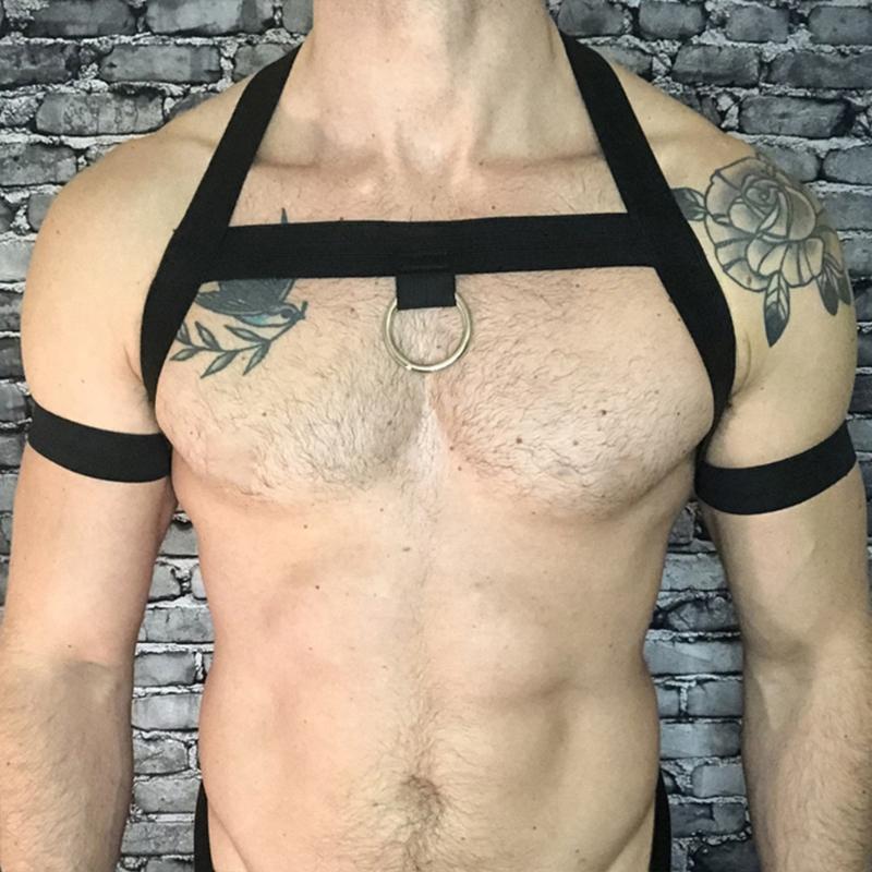 Men Chest Harness Elastic Chest Strap Sex Restrain Chest Bandage Punk Nylon Chest Belt Cosplay Costume Accessory