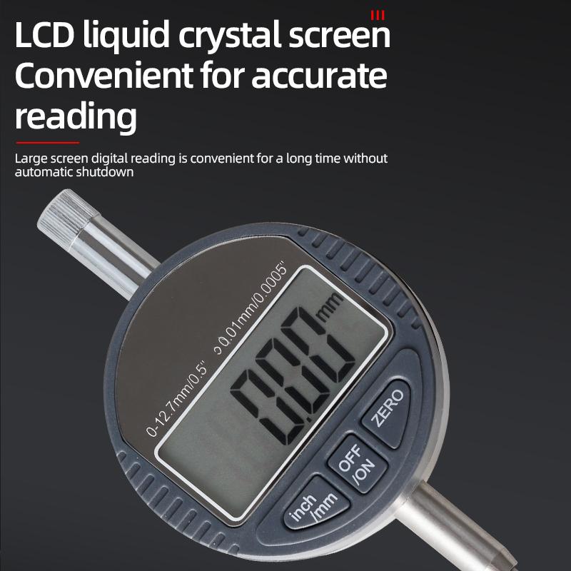 Indicator digital cu cadran, 0-12,7 mm/0,5" 0-25,4 mm/1", instrument de precizie 0,01 mm/0,0005"