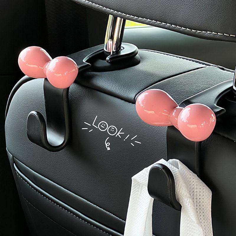 Dopamine Pink Bow Car Seat Hook - Women's Interior Storage Accessory & New Car Gift
