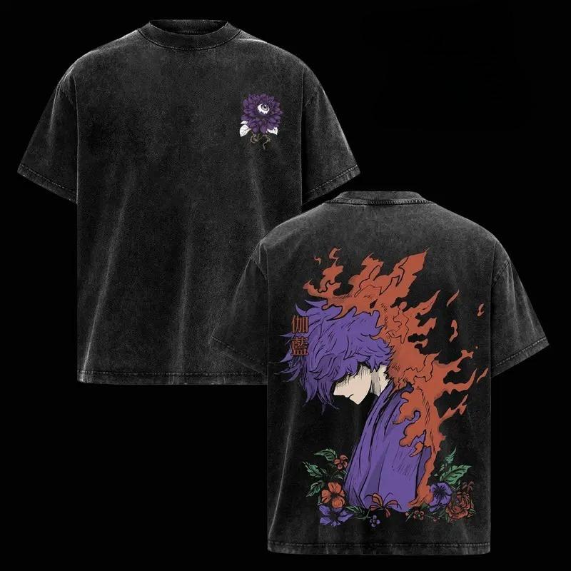 Hot Anime Hell's Paradise Gabimaru Clothing Men Women Tshirts Washed Cotton Tee Vintage Loose T-shirt Harajuku Male T Shirt