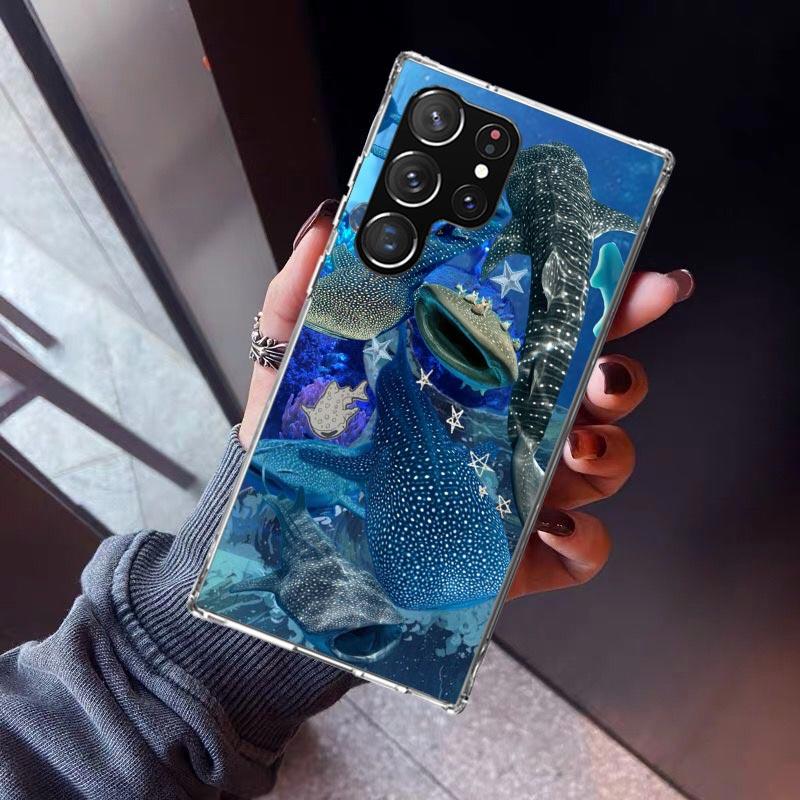 Ocean Whale Shark Phone Case For Samsung Galaxy S23 S24 S25 Edge S26 Ultra S22 + S21 Plus S20 FE Cover Silicone Print Shell Gala