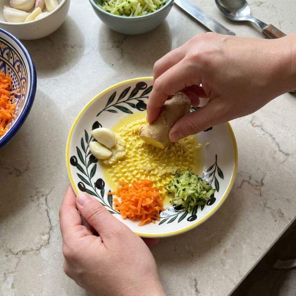 Efficient Ceramic Grinding Bowl Non-Slip Seasoning Grater Plate Ginger Grating Dish  Kitchen Use