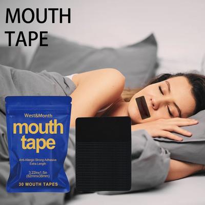 30 piezas Cinta para la boca Breathe Right Dispositivos antironquidos Tiras nasales Fuerza extra Solución para ronquidos Alivio de la congestión nasal Dejar de roncar Noche tranquila