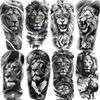 1 Sheet Creative Lion Temporary Tattoos For Men Women Adult, Waterproof Realistic Temp Fake Tattoo Sticker Long Lasting Body Art