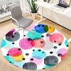 1pc Colorful Circles Chair Carpet for Office, Indoor Non Slip Washable Polyester Fiber Carpet,