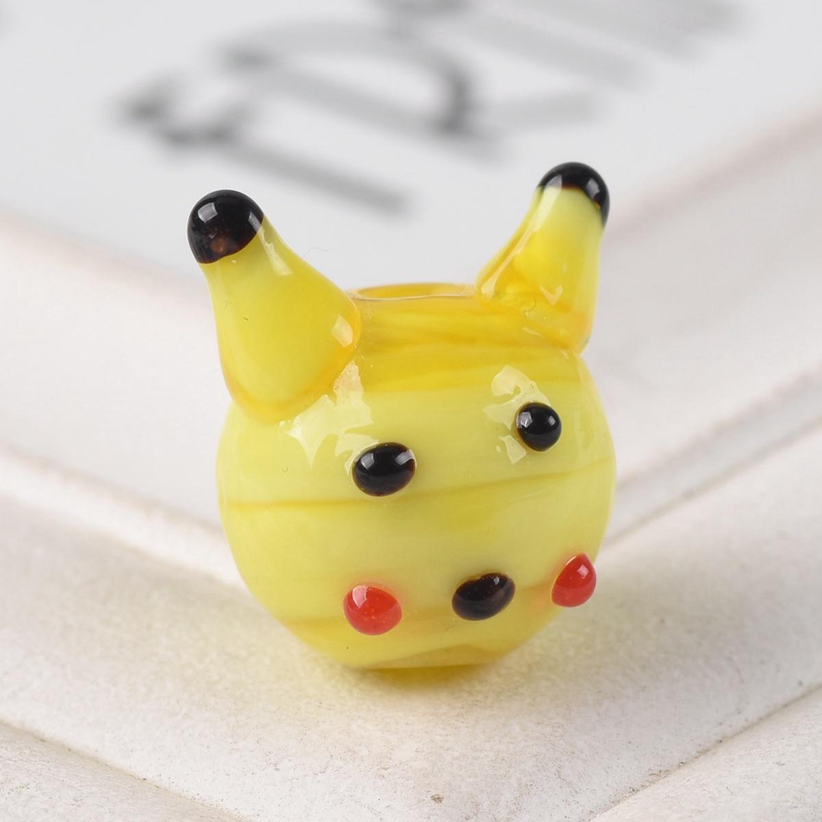 

2 шт. 14мм-21мм Бусины из лэмпворк стекла ручной работы в форме животных для изготовления ювелирных изделий, DIY поделок, фурнитура 15x17mm-Mouse 2pcs