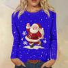 Women's Loose Comfortable Casual Fashion Round Neck Christmas Print Long Sleeve Hoodie