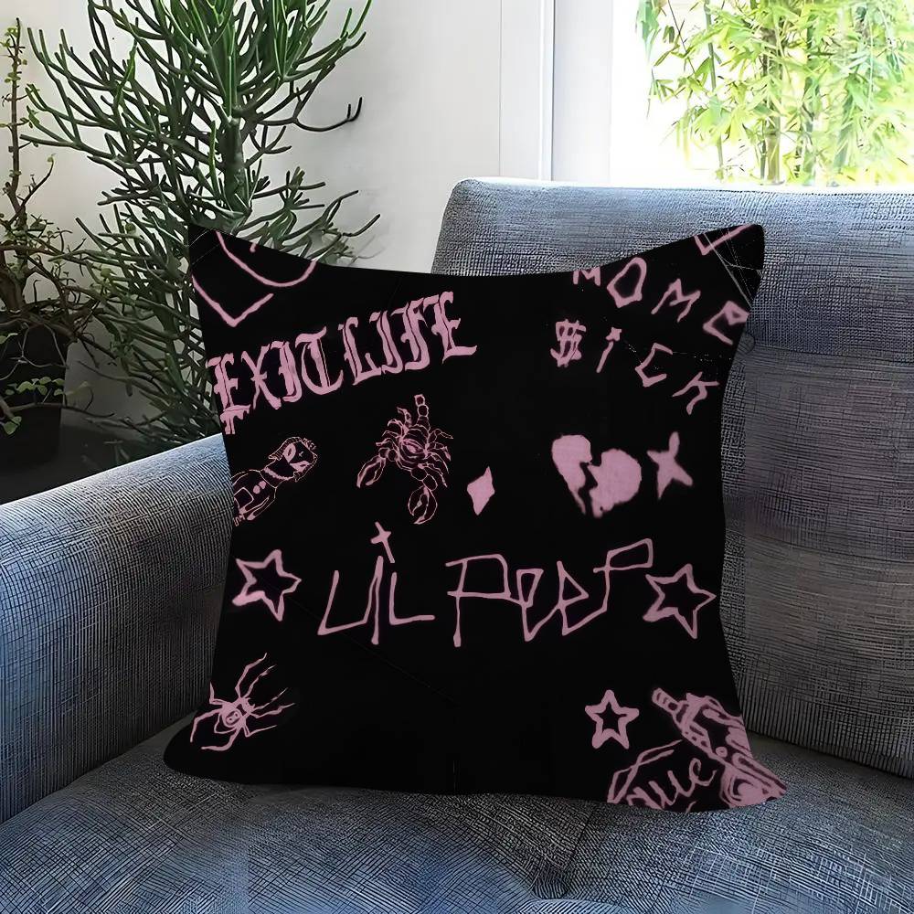 Pop Rap Album Lil Peep Hip Office Cushion Pillowcase Car Cushion Cover45X45Cm Lumbar Pillowcase Sofa Pillowcover