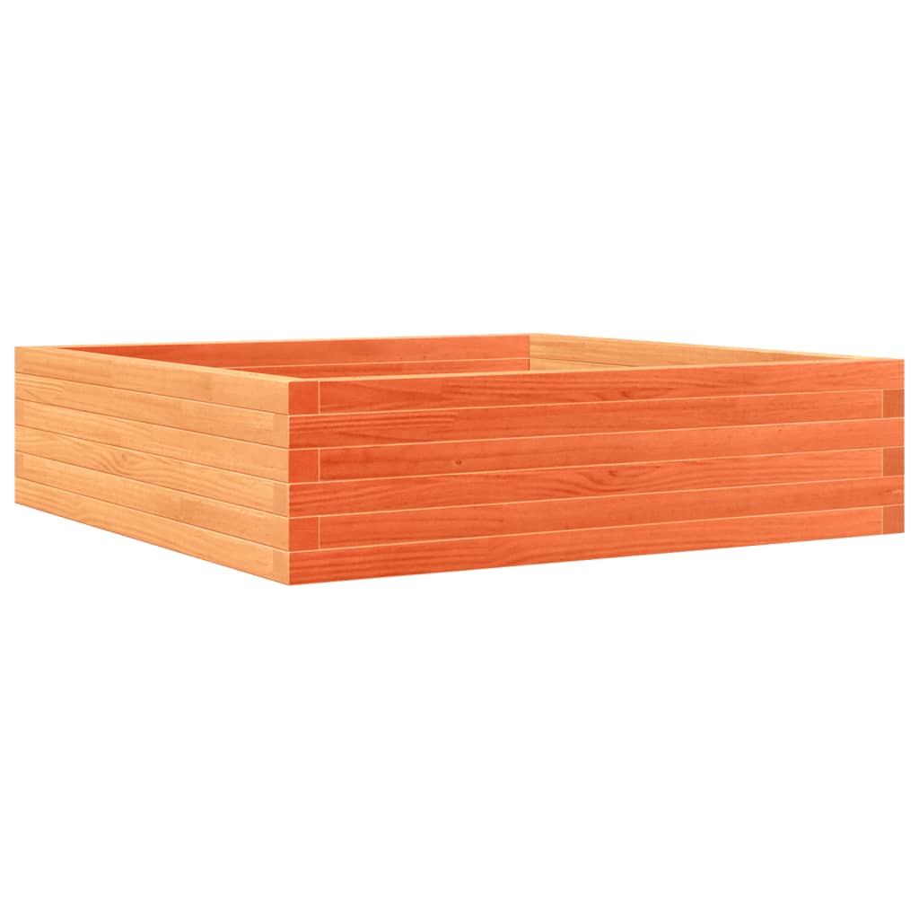 Plant Pot Wax Brown 90 X 90 X 23 Cm Solid Pine Wood