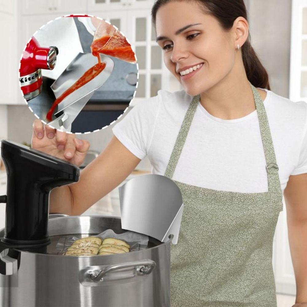 Uncharged Pour Shield Spill Prevention Splatter Back-splash New Pouring Chute  For Stand Mixer