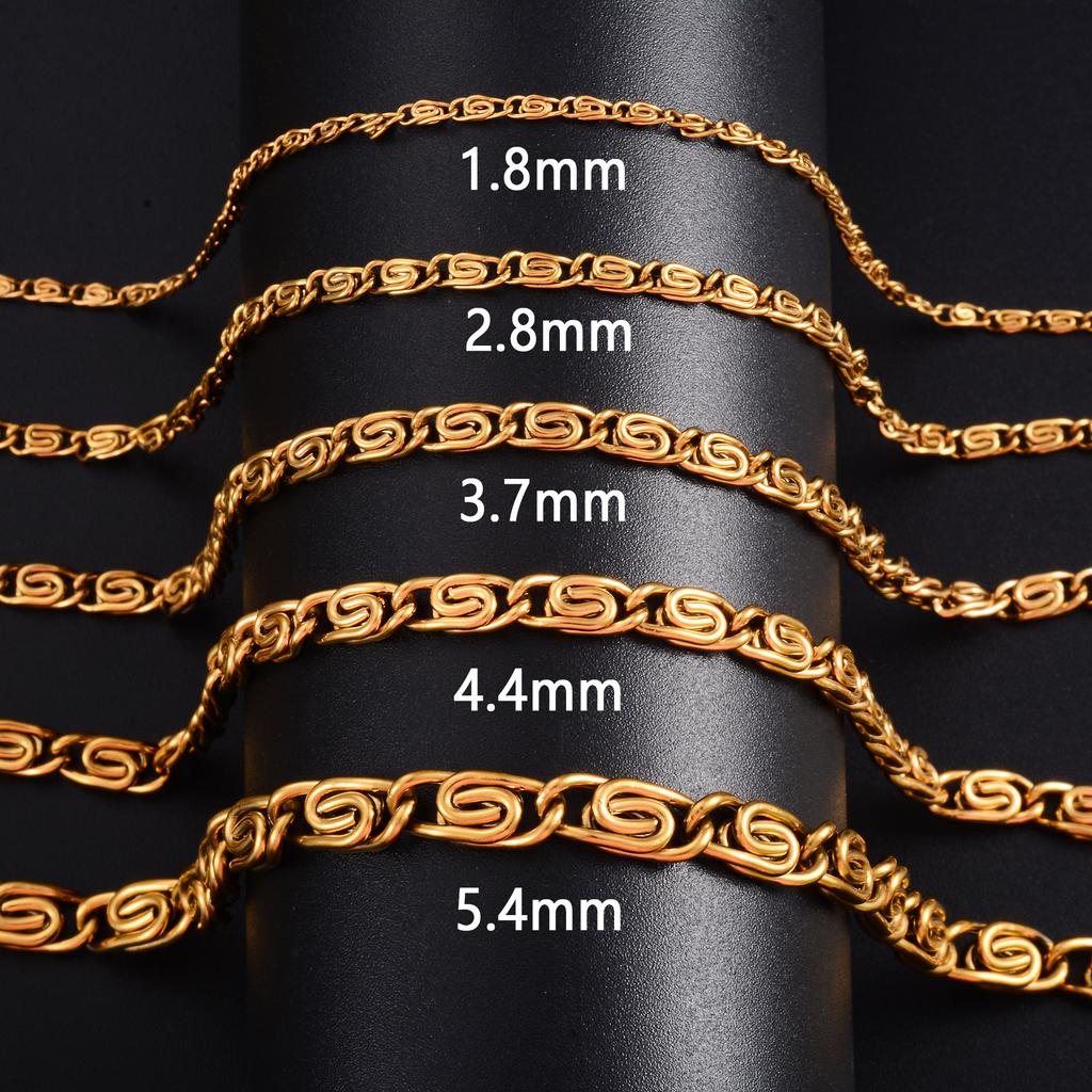 Edelstahl Gliederketten-Büroklammer-Kette Lange Halskette für Damen Herren Gold Hip Hop Hals-Choker Metall Schmuck Zubehör