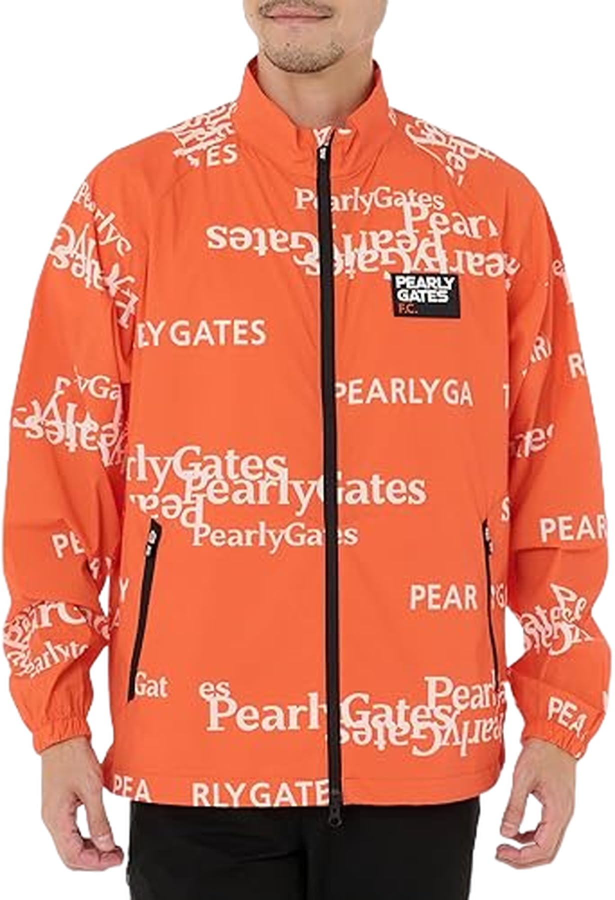 

Блузон с засечками и логотипом Golf base 4 [Pearly Gates] Мужская водоотталкивающая полноразмерная молния (эластичный, узор) / / 053-4220901 151_Оранжевый [М]
