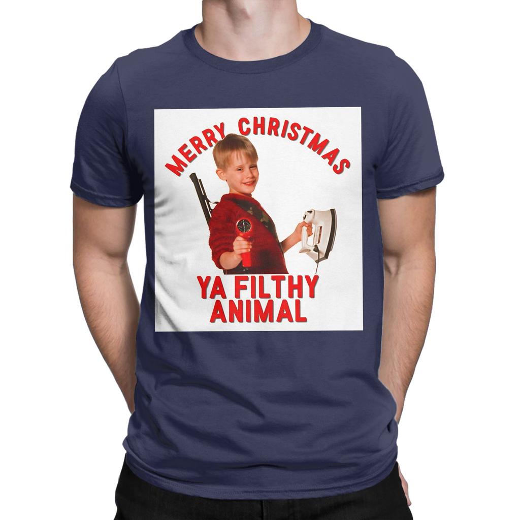 Merry Christmas Ya Filthy Animal Funny 100 Cotton Tshirt Home Alone Tees Tops For Unisex
