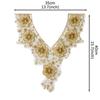 Gold V-Neck Handmade Beads Three-Dimensional Embroidery Flower Cloth Sticker Clothing Cheongsam Dress Decorative Accessories Cloth Sticker Accessories
