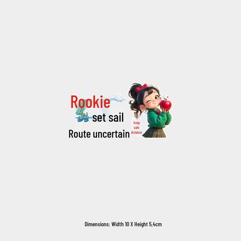 Rear Windshield Sticker: Rookie Voyage - Keep Distance for New Female Drivers