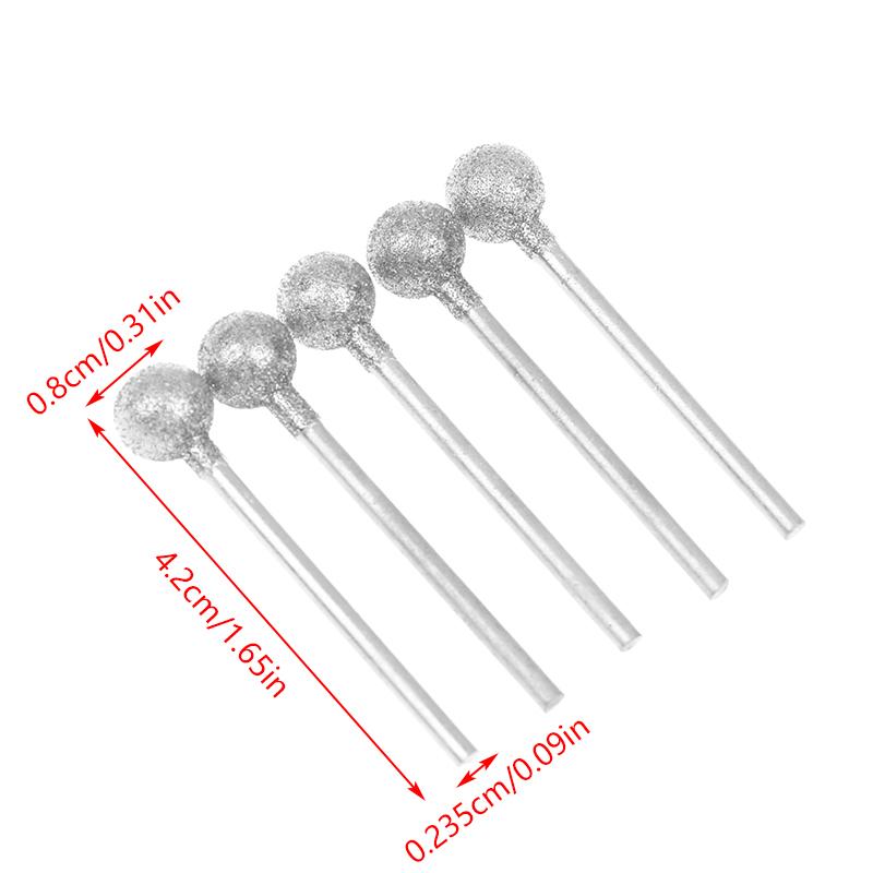 0,5 mm-8 mm Diamant Rund Entgraten Schleifen Bohrer Schleifkopf 2,35 mm Schaft Schnitzen Präzisionsschnitzwerkzeug Elektro-Schleifer Teile