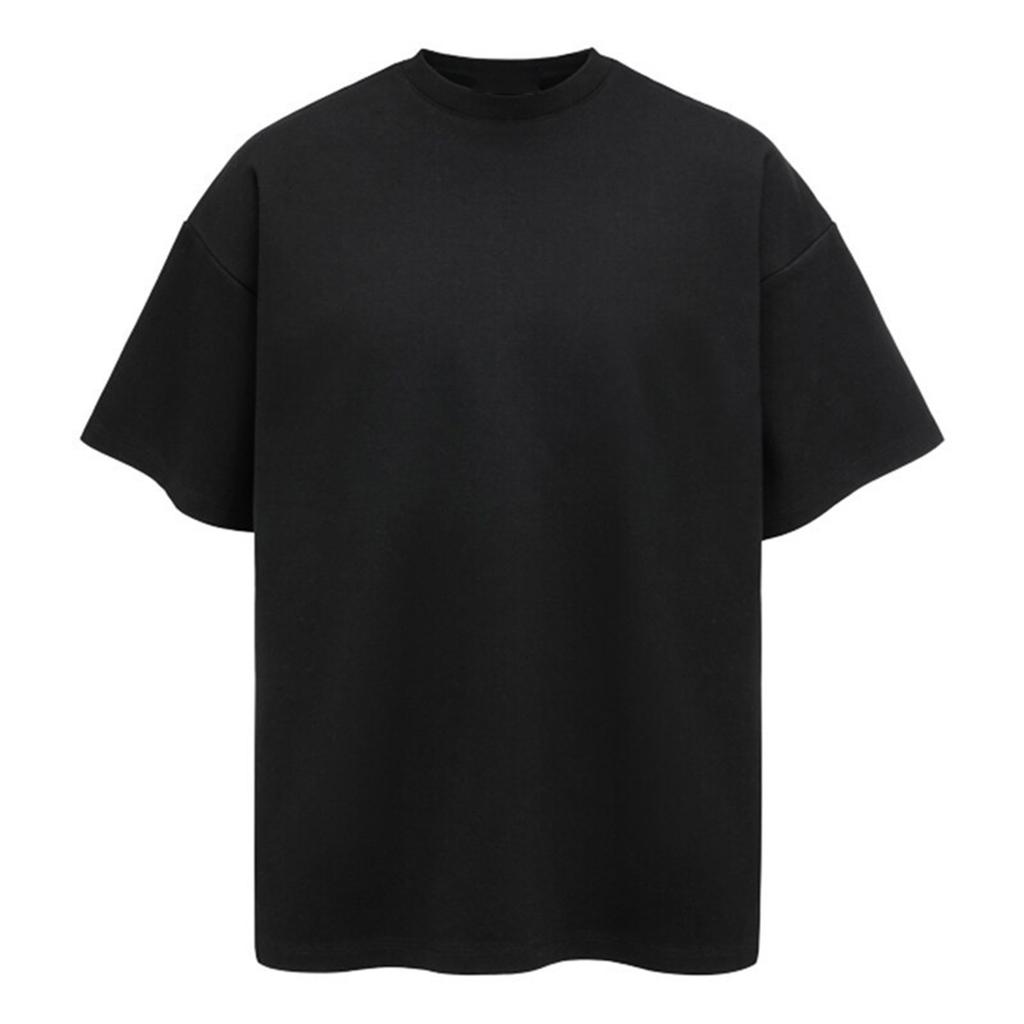 Men's Summer Solid Color Ice-feeling Cotton Round Neck Top -sun Sports Casual Loose Short-sleeved T-shirt