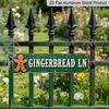 15.7×3.94inch, 2D Flat, 1pc Rustic Gingerbread Lane Metal Wall Sign - Large Vintage Christmas Aluminum decorative sign, Durable Aluminum Gingerbread