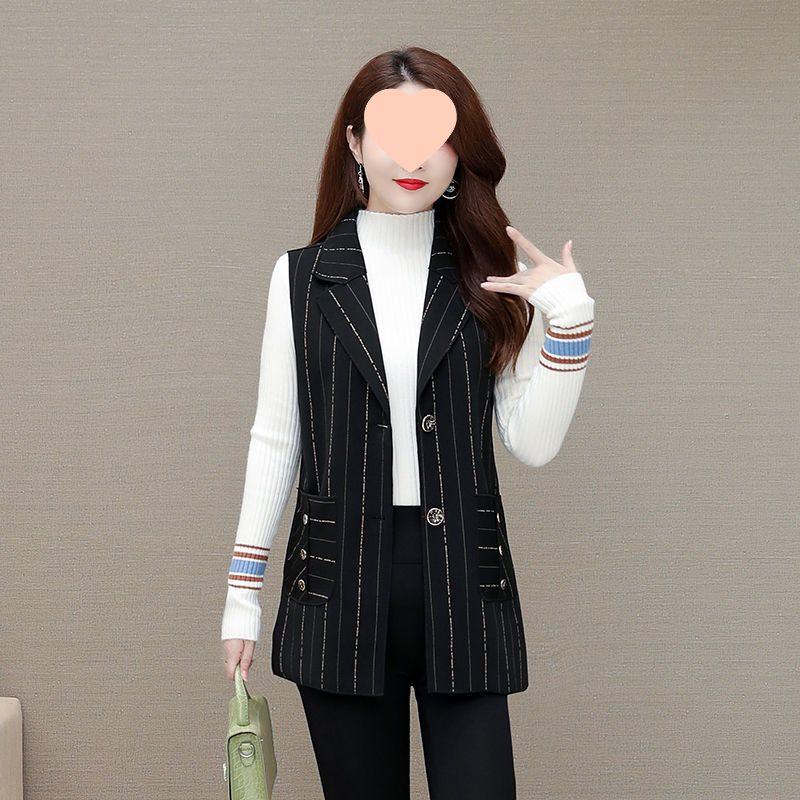 Plus Size Fleece-Lined Vest for Middle-Aged & Elderly Women - Stylish Autumn/Winter Suit Collar