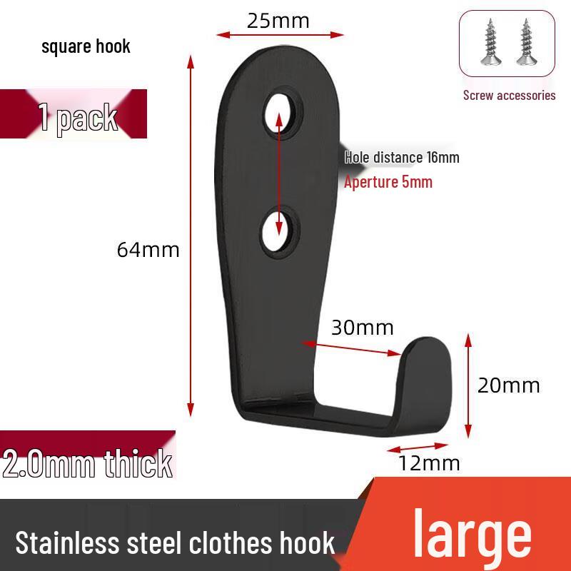 

Jun Ding Ying Outdoor Black Stainless Steel Square Hooks