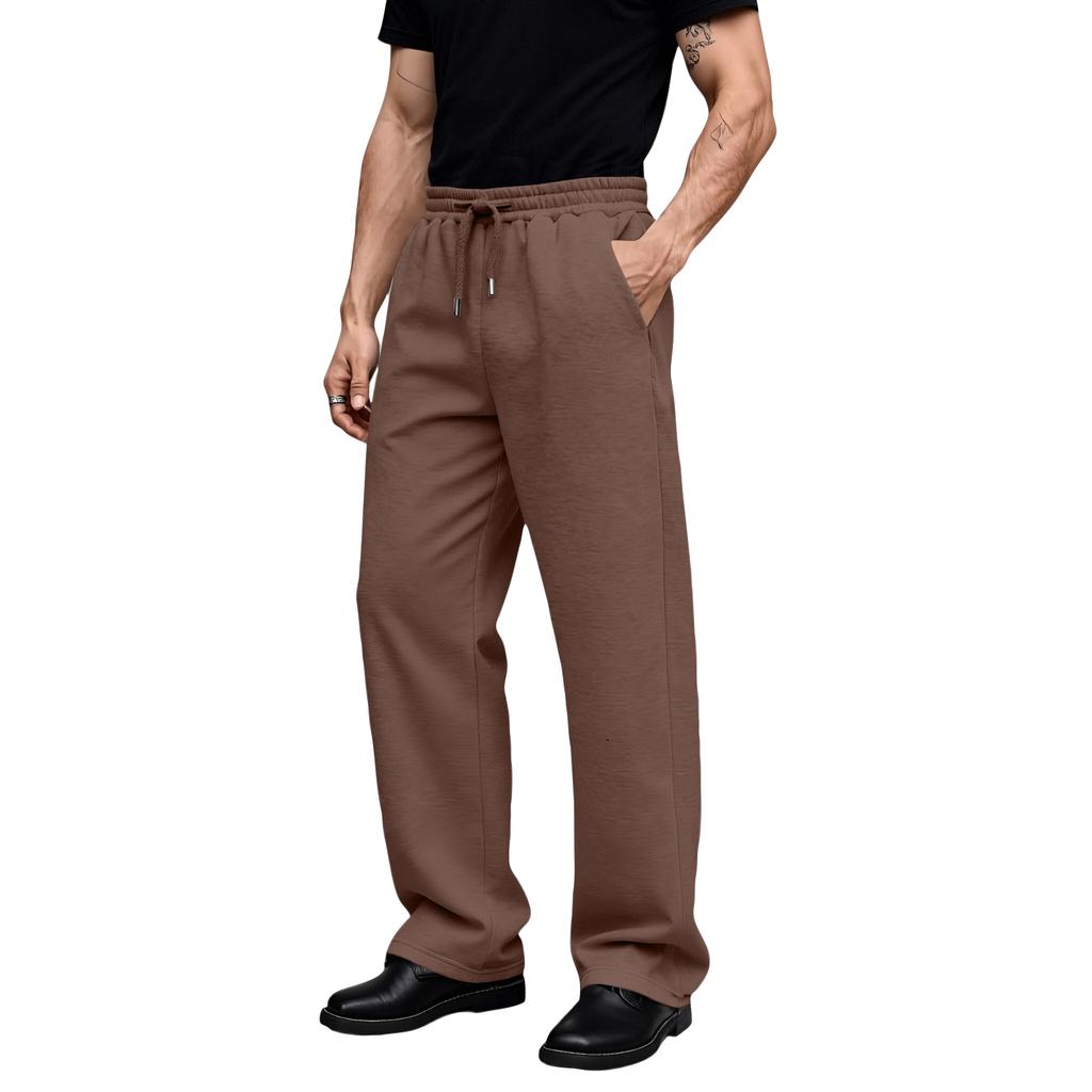 Men's Casual Sports Sweatpants Drawstring Straight-leg Trousers