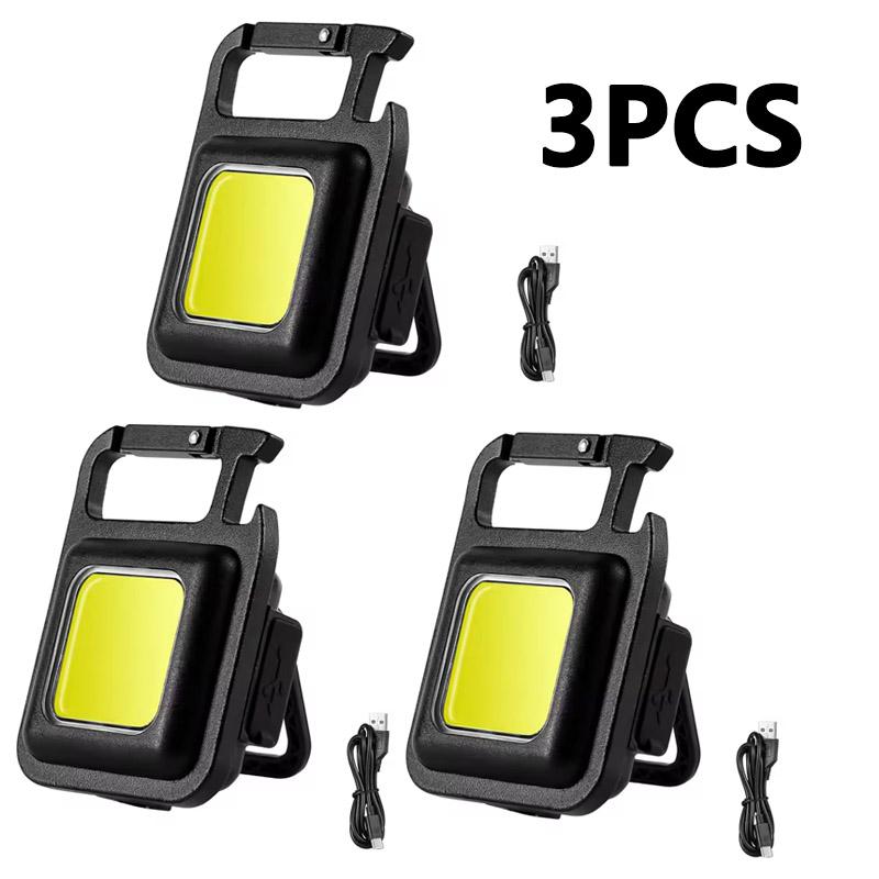 LED Mini Flashlight Super Bright COB LED Keychain Light Outdoor Emergency Camping Pocket Lamp With Tail Magnet Corkscrew