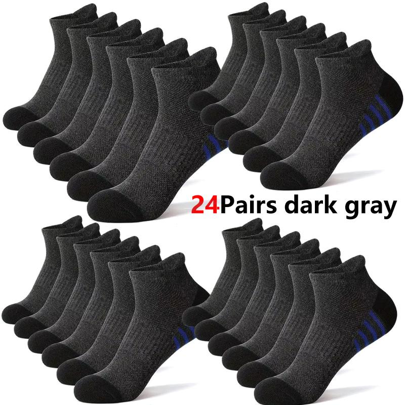 12 Paar Herren Plus Size Sportsocken EU39-46 Atmungsaktiv Bequem Schwarz Weiß Freizeit Outdoor Kurze Socken für Herren