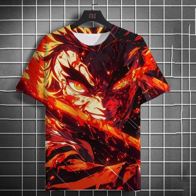 Summer New Men's T-shirt Anime Graphics 3D Printing Short Sleeve Summer Fashion Trend Oversized T-shirt Street Casual Loose Top
