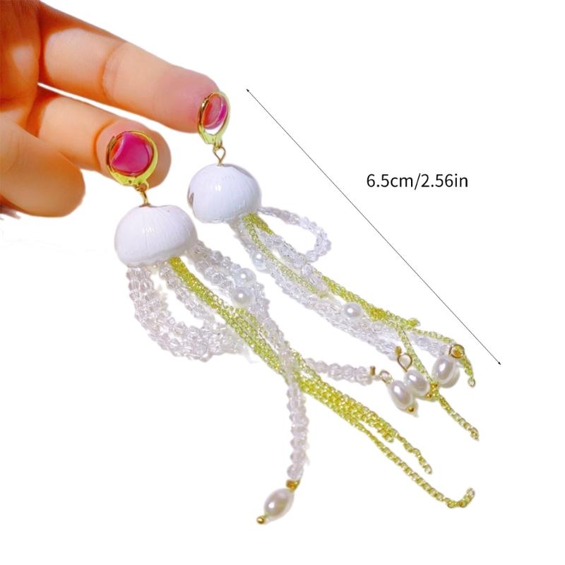 Stylish Acrylic Jellyfish Drop Earrings Chic Ear Dangles Jellyfish Pendant Earrings Charm Earrings Dangle Earrings