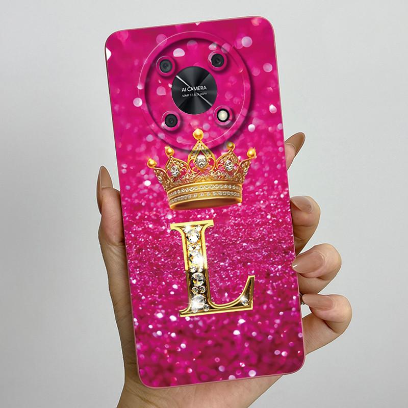 For Huawei Nova Y90 (CTR-LX2) / Nova Y91 (STG-LX1) Fashion Initial Letter Couple Phone Case Soft Silicone TPU Protective Casing