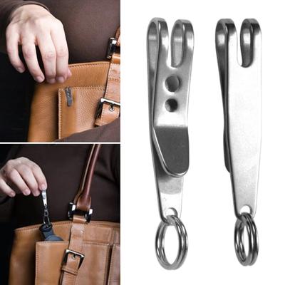 3Pcs Stainless Steel Key Ring with Clip Heavy Duty Metal Keychain Pocket Clip Holder Mini Portable EDC Outdoor Climbing Quickdraw Tool