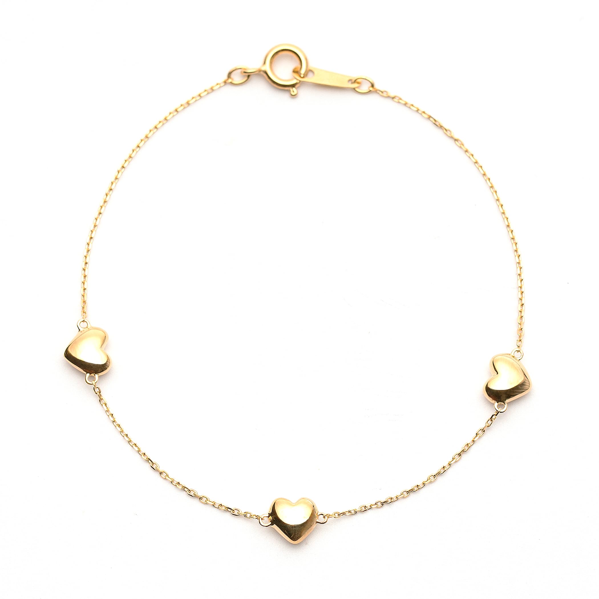 

[BLOOM] [Official] Women s Bracelet, Silver with Yellow Gold Plating, Heart Motif 0774-0459-0019-0000