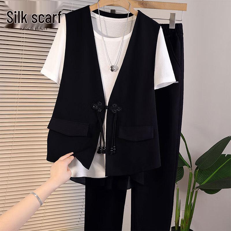 Women s Chinese Style V-Neck Sleeveless Vest L